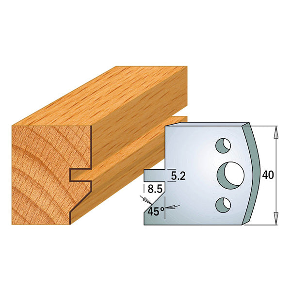 CMT Orange Tools 690.084 PROFILE KNIVES FOR INSERT SHAPER SYSTEM SP 1-37/64”x5/32”  (40x4mm)