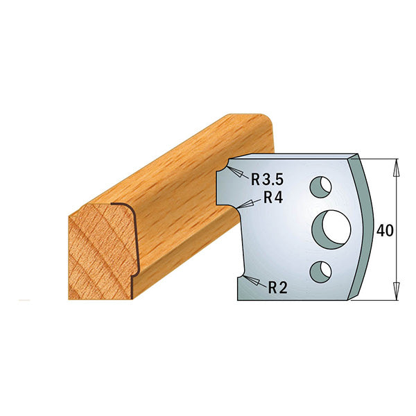 CMT Orange Tools 690.130 PROFILE KNIVES FOR INSERT SHAPER SYSTEM SP 1-37/64”x5/32”  (40x4mm)