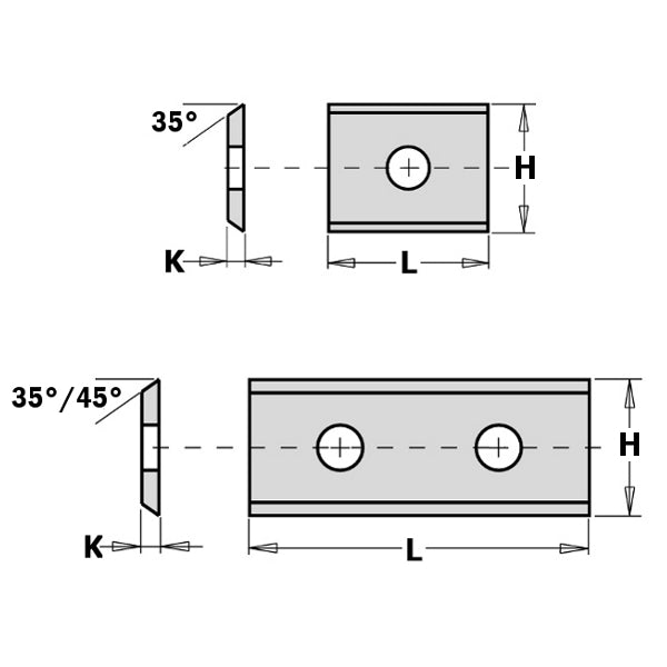 CMT Orange Tools 790.360.01 SOLID CARBIDE KNIVES (2/35°) 36x12x1.5mm HW-F1730