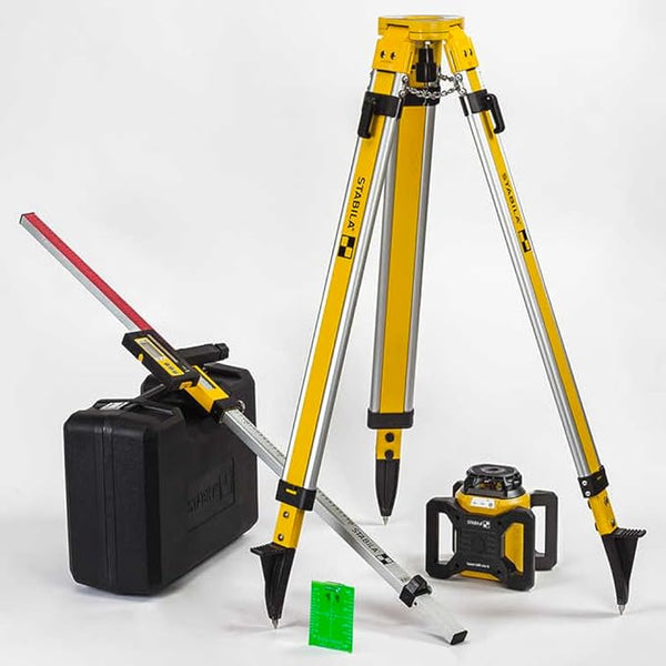 Stabila 04500TR LAR 160 G Green Rotation Self-Leveling Laser Set with Tripod & Grade Rod