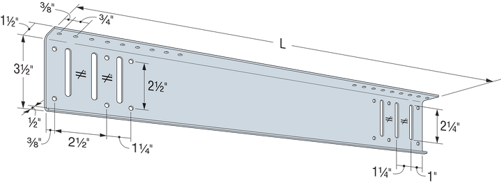 Simpson HYS24/68-KT15 HYS 24 in. 14-Gauge Bypass Hybrid Strut 15-Qty