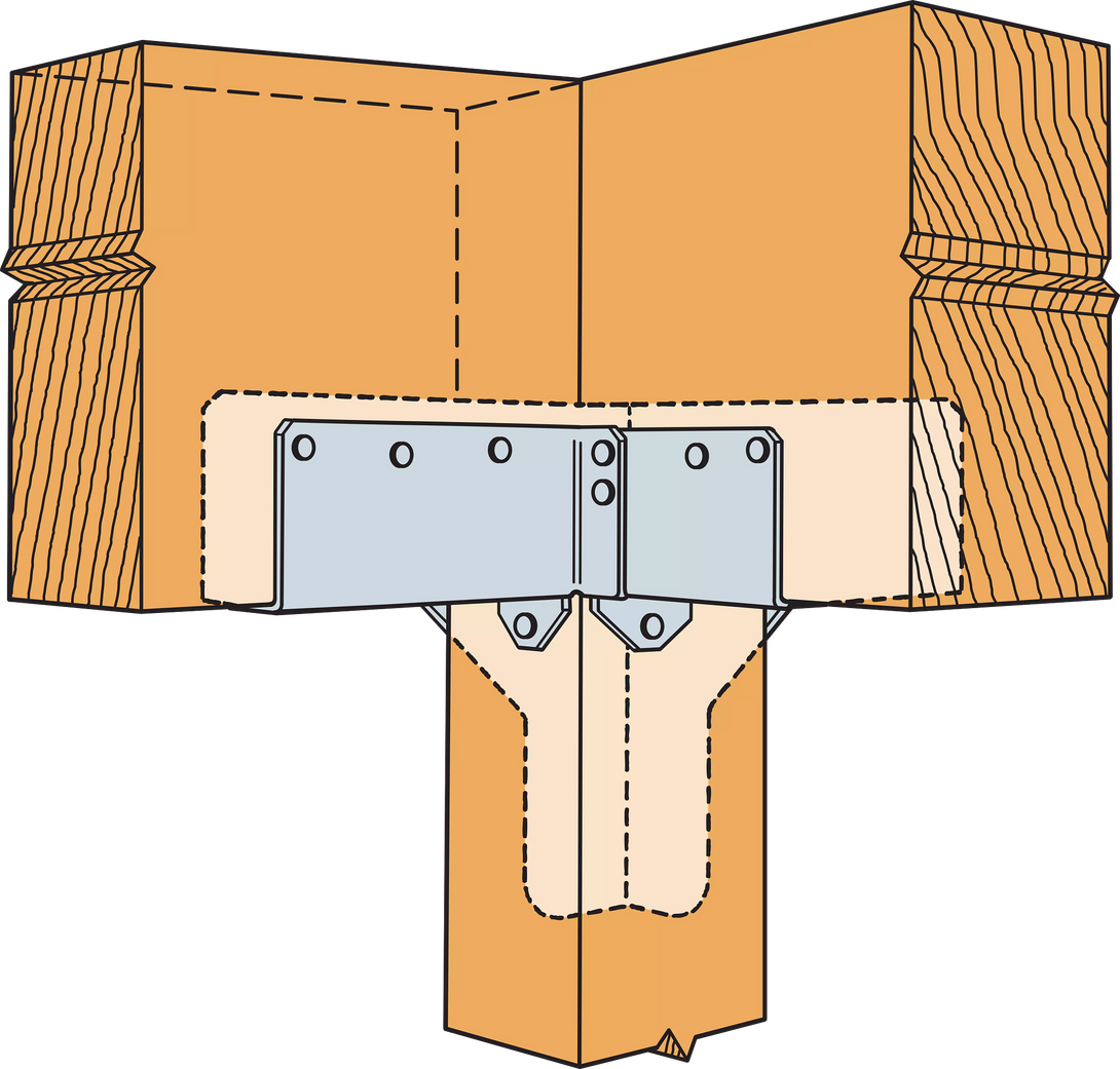 Simpson RTC44 RTC 14-Gauge ZMAX Galvanized Rigid Tie Corner for 4x, 4x4 Post