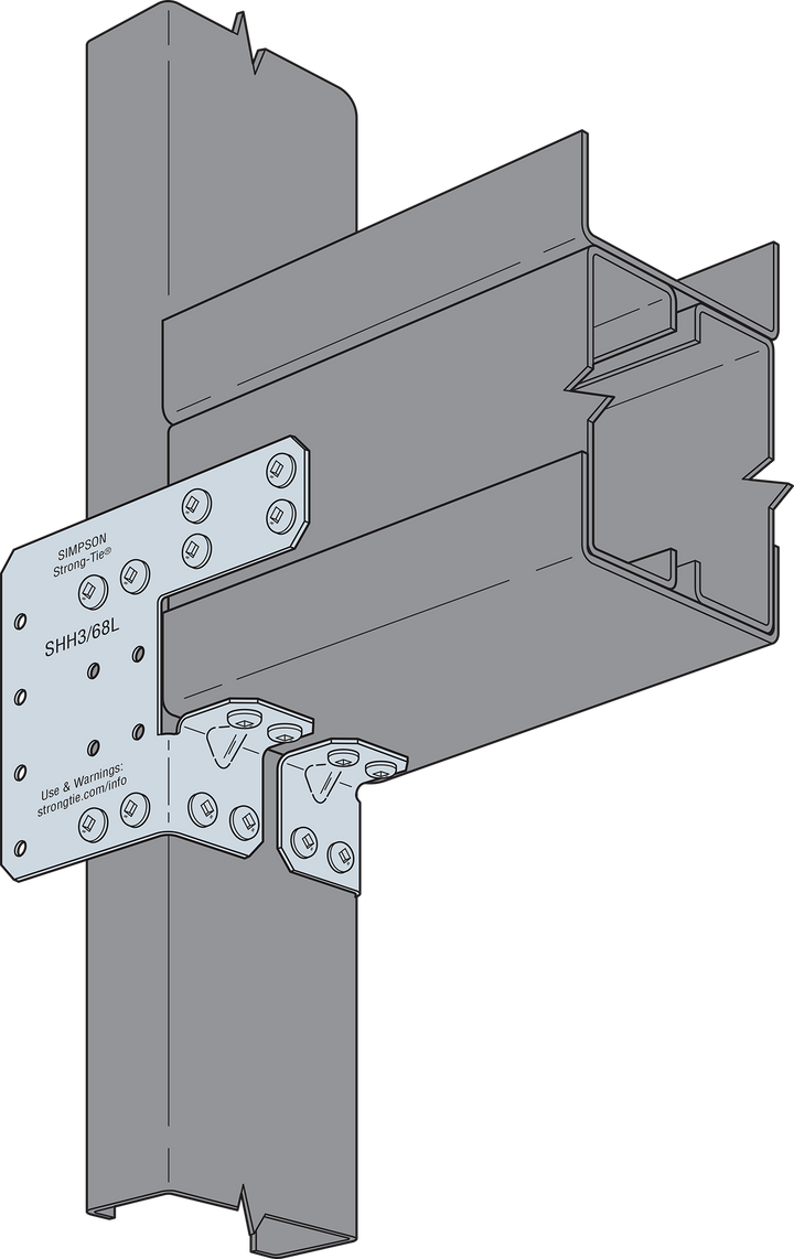 Simpson SHH3/68-KT24 SHH 4-3/8 in. x 5-5/8 in. 68-mil Galvanized Steel Header Hanger 24-Qty