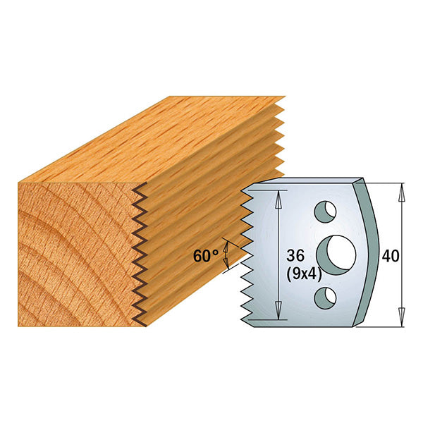 CMT Orange Tools 690.117 PROFILE KNIVES FOR INSERT SHAPER SYSTEM SP 1-37/64”x5/32”  (40x4mm)