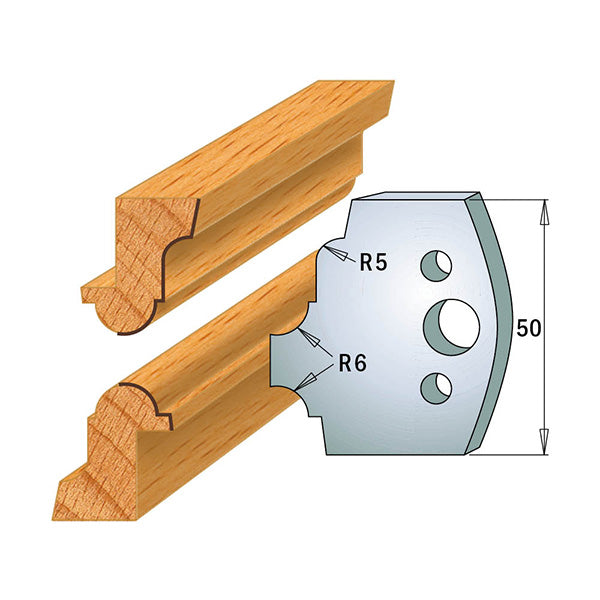 CMT Orange Tools 690.542 PROFILE KNIVES FOR INSERT SHAPER SYSTEM SP 1-31/32”x5/32” (50x4mm)