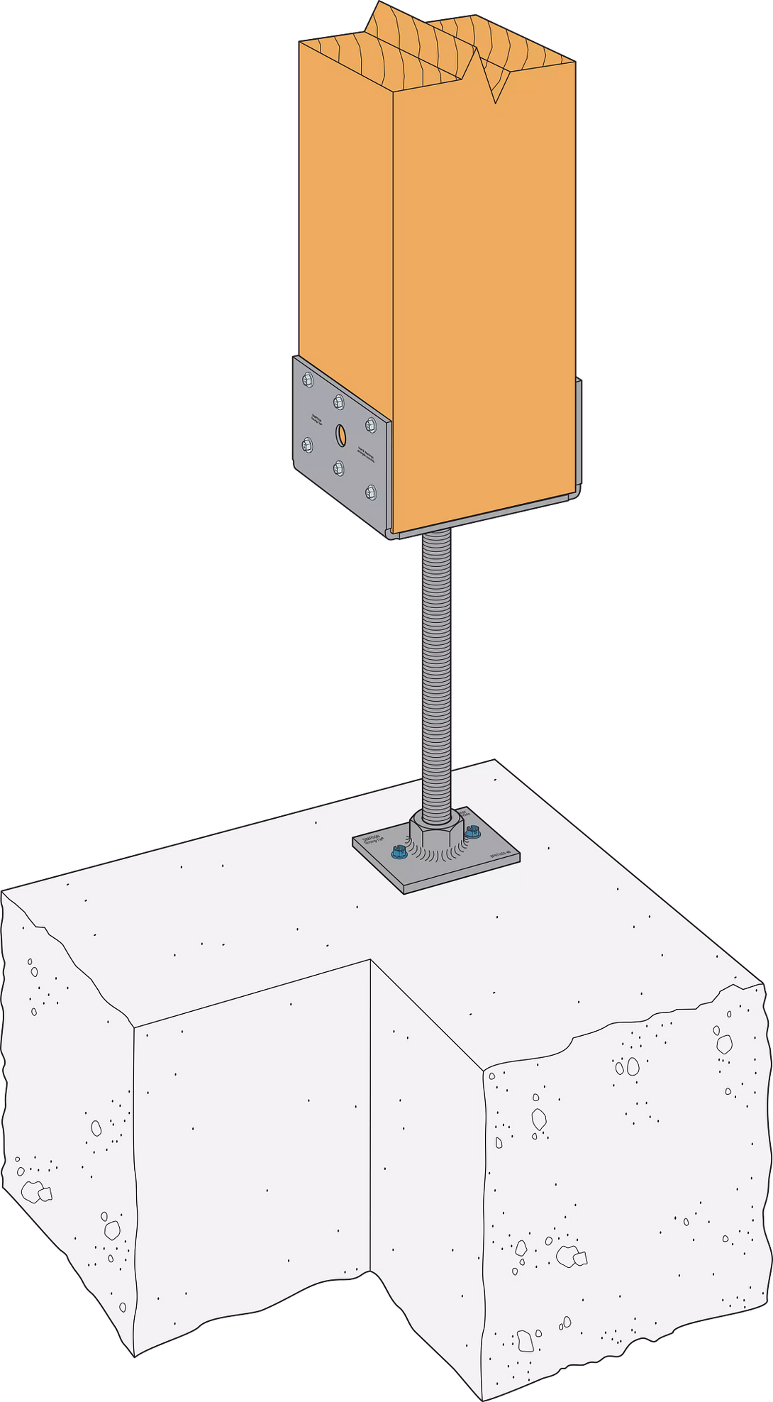 Simpson PPBF66 PPBF Adjustable Porch Post Base for 6x6