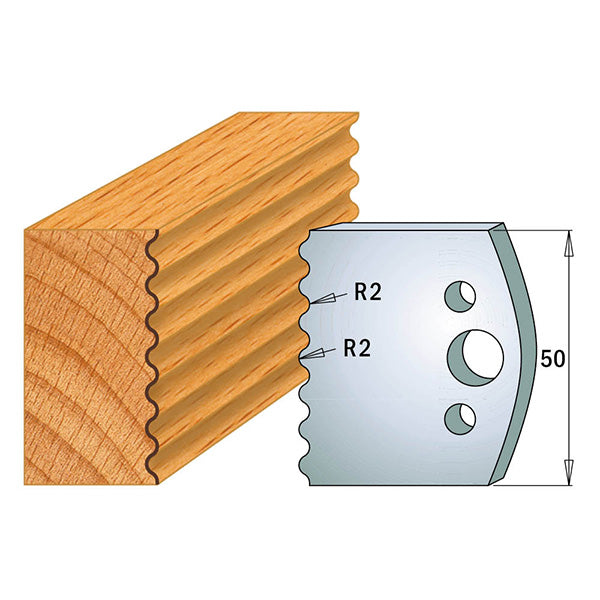 CMT Orange Tools 690.552 PROFILE KNIVES FOR INSERT SHAPER SYSTEM SP 1-31/32”x5/32” (50x4mm)