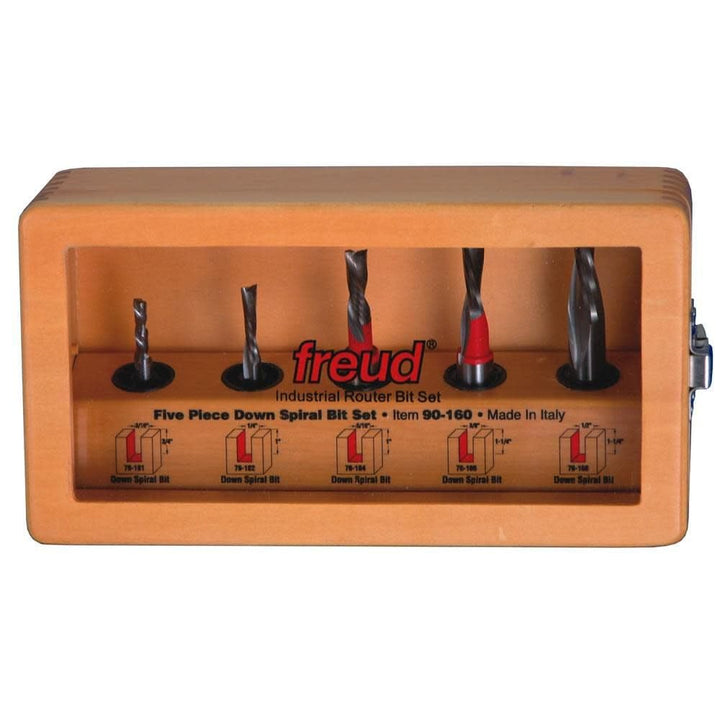 Freud 90-160 5 Piece Down Spiral Bit Set – USA Tool Depot