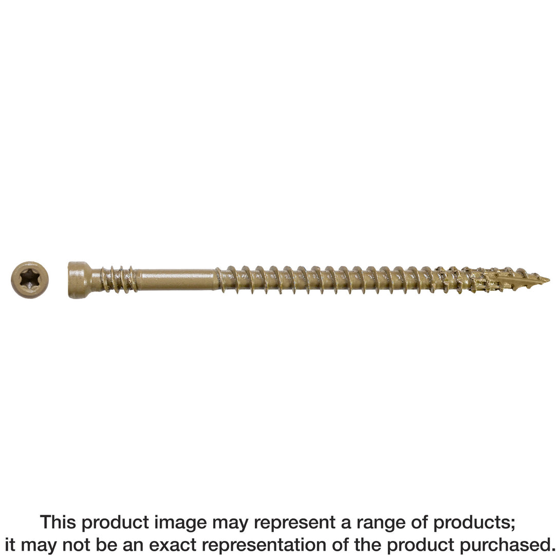 Simpson FT07212R100 Finish Trim Screw — #7 x 2-1/2 in. T10, Trim-Head, Quik Guard, Tan 100-Qty