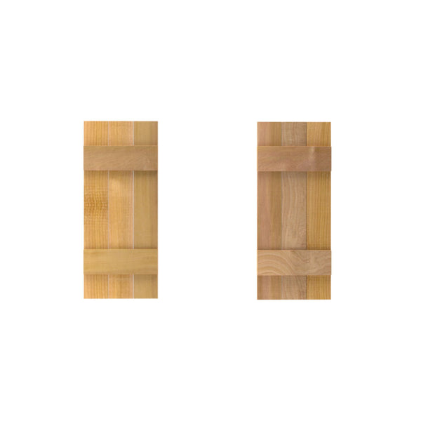Design Craft Millworks 400228 15 in. x 36 in. 3 Board DUO Natural Cedar Board-N-Batten Shutters Pair