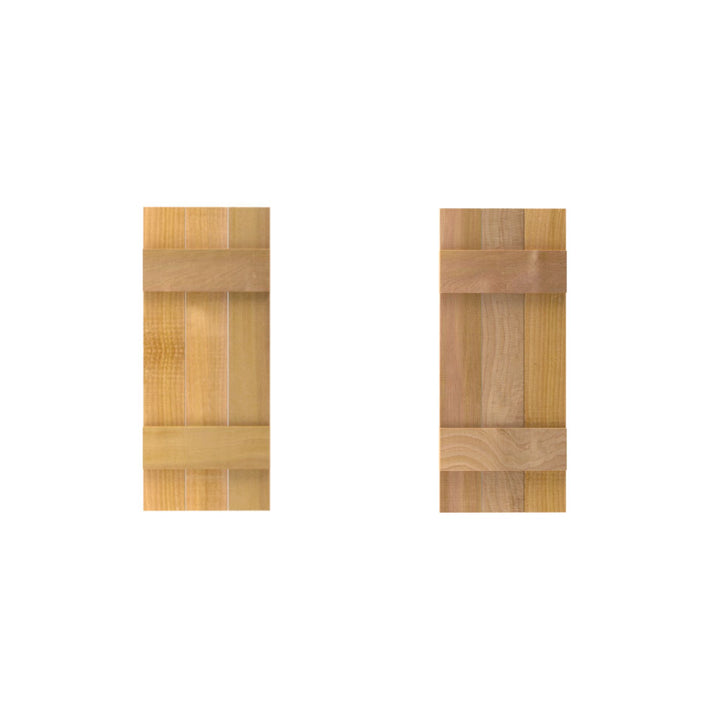 Design Craft Millworks 400228 15 in. x 36 in. 3 Board DUO Natural Cedar Board-N-Batten Shutters Pair