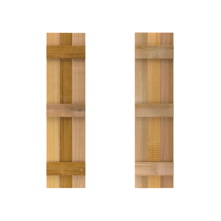 Design Craft Millworks 400328 15 in. x 60 in. 3 Board DUO Natural Cedar Board-N-Batten Shutters Pair