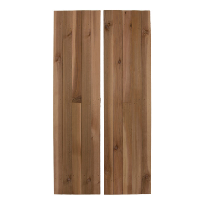 Design Craft Millworks 600315 Porter 15 in. x 55 in. Cedar Board and Batten Shutters Pair in Natural Cedar