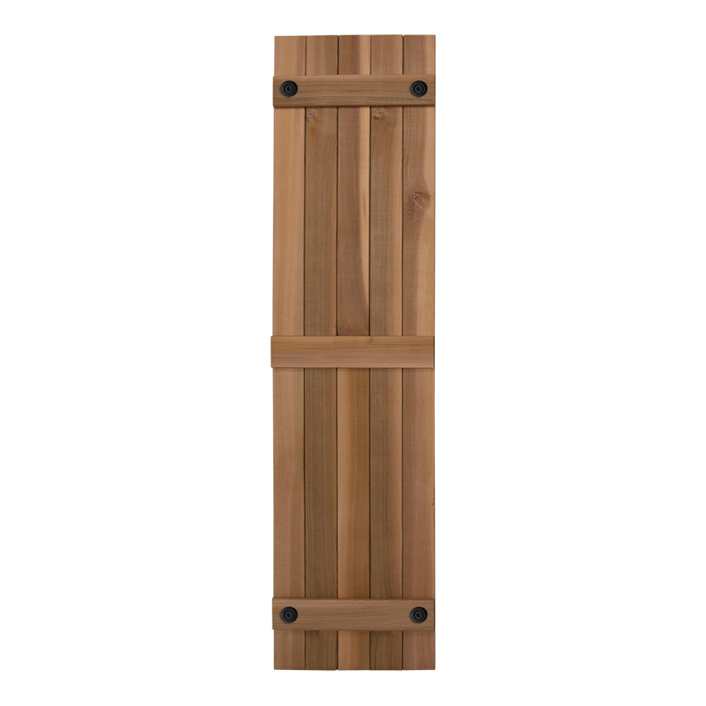 Design Craft Millworks 600325 Porter 15 in. x 60 in. Cedar Board and Batten Shutters Pair in Natural Cedar