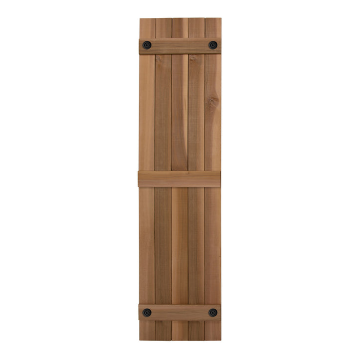 Design Craft Millworks 600365 Porter 15 in. x 72 in. Cedar Board and Batten Shutters Pair in Natural