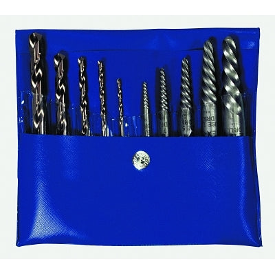 Irwin 11117 Hanson 10-pc Spiral Extractor and Drill Bit Combo Pack  EX-1 to EX-5 Extractors  5/64 in to 19/64 in Drill Bits
