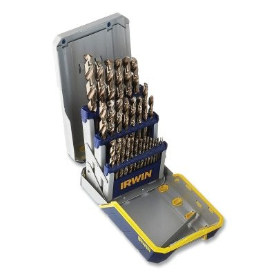 Irwin 3018002B 29-Piece M-42 Metal Index Drill Bit Set, 1/2 in to 1/6 in dia