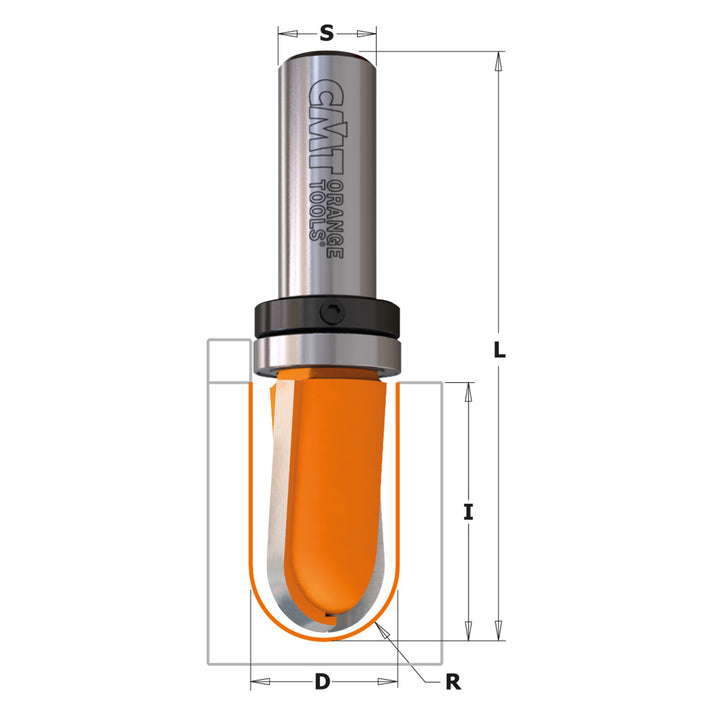 CMT Orange Tools 814.160.11B ROUND NOSE BIT WITH BEARING D=5/8 R=5/16” S=1/4”