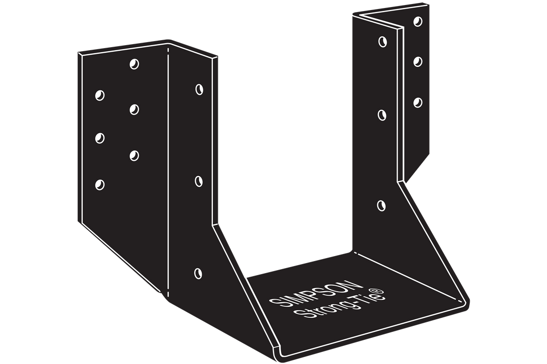 Simpson OHU48-SDS3 OHU Black Powder-Coated Ornamental Joist Hanger for 4x8 w/ Strong-Drive SDS Screws