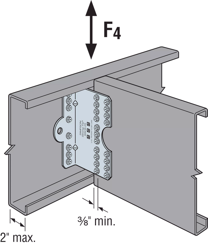 Simpson SSC6.25-R30 SSC 6-1/4 in. 14-Gauge Galvanized Steel-Stud Clip 30-Qty