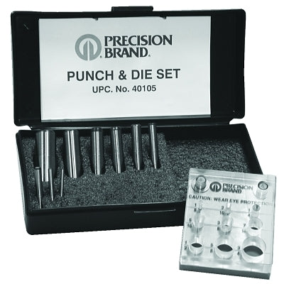 Precision Brand 40105 Punch & Die Sets, English, Punches; Dies; Plastic Case