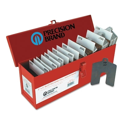 Precision Brand 42920 Slotted Shim Assortment Kits, 4 X 4 in, .001-1/8" Thick, Full Asst