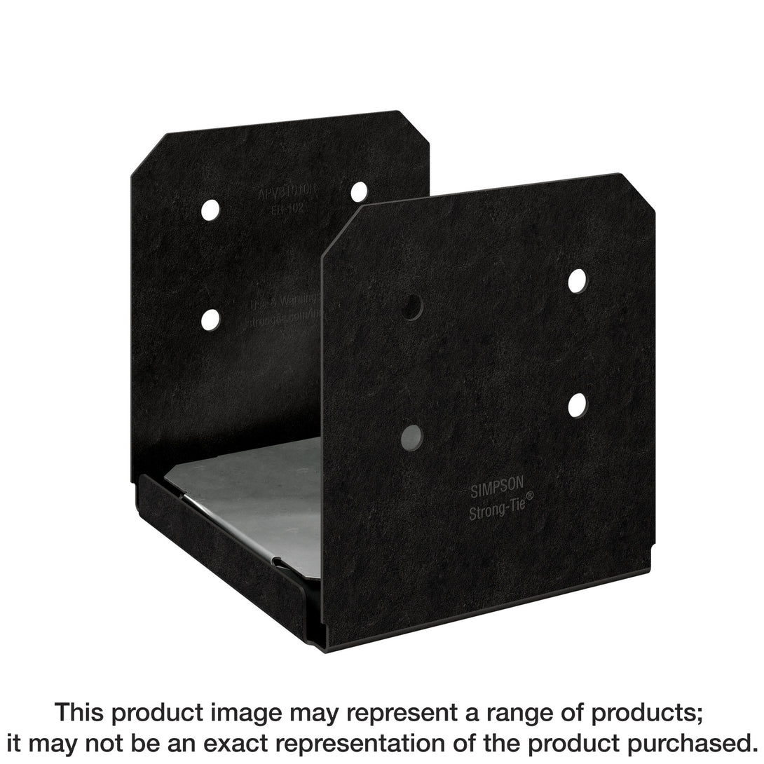 Simpson APVB1010R Outdoor Accents Avant Collection ZMAX, Black Powder-Coated Post Base for 10x10 Rough