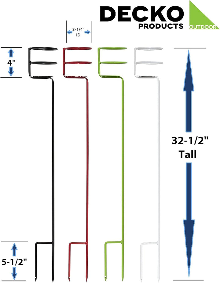 Decko Products 30251 Heavy Duty Outdoor Beverage/Drink Holder Stakes, 4-Count, Multiple Colors