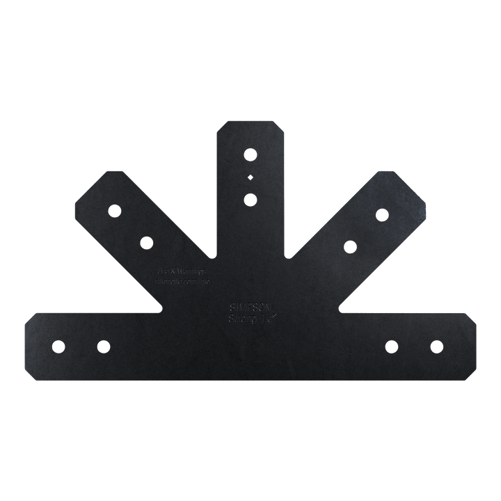 Simpson APVGP1212-4 Outdoor Accents Avant Collection 12:12 Pitch, Black Powder-Coated Gable Plate for 4x