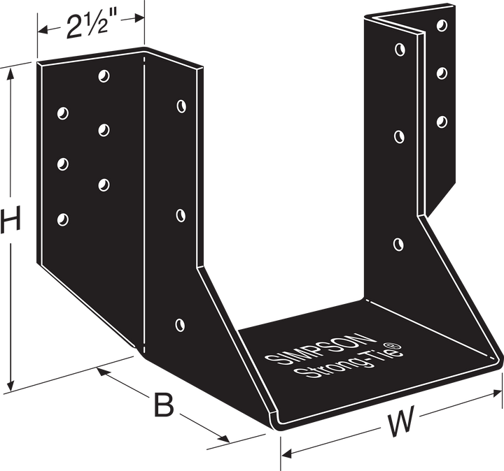 Simpson OHU46-SDS3 OHU Black Powder-Coated Ornamental Joist Hanger for 4x6 with Strong-Drive SDS Screws