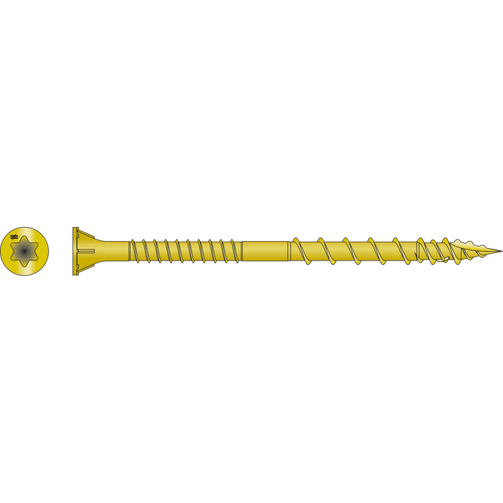 Simpson CSVZ3R210 Strong-Drive CSV Construction Screw — #10 x 3 in. T25, Flat Head, Yellow Zinc 210-Qty