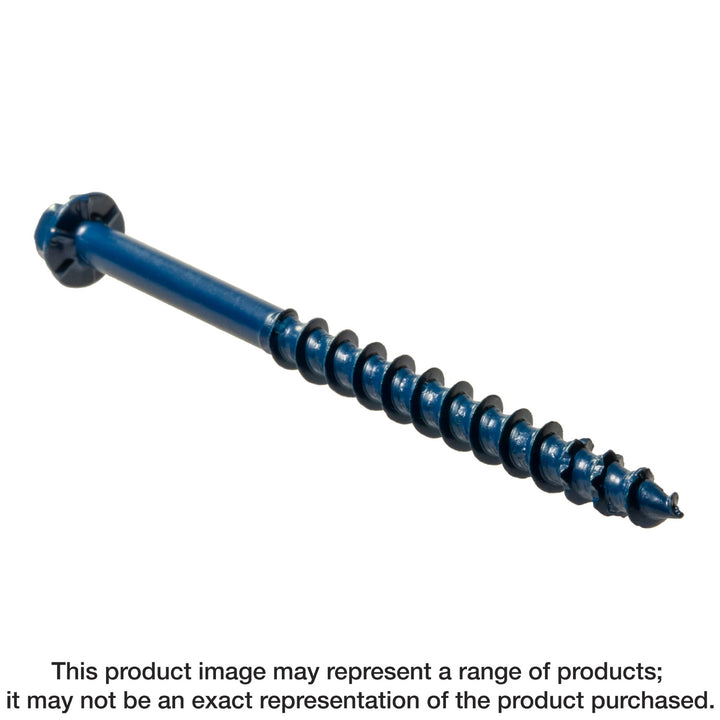 Simpson TNT18234H Titen Turbo — 3/16 in. x 2-3/4 in. Hex-Head Concrete and Masonry Screw, Blue 100-Qty