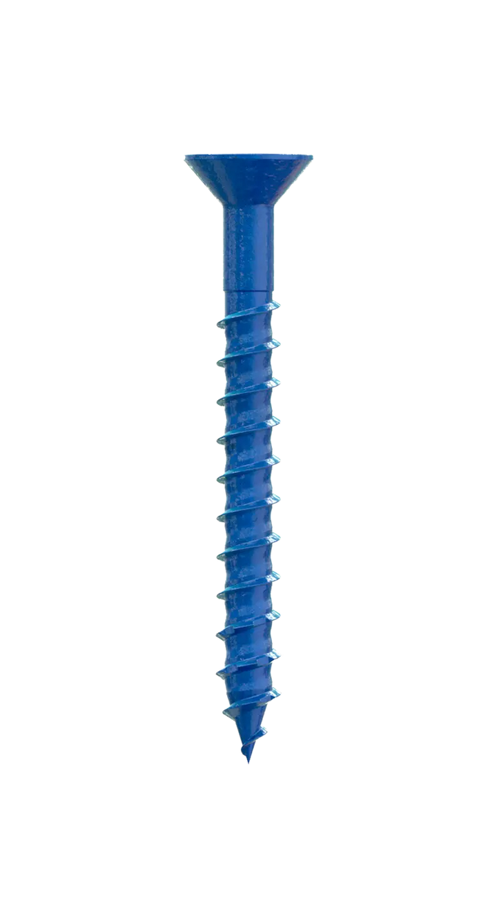 Simpson TNT25214TFC25 Titen Turbo — 1/4 in. x 2-1/4 in. 6-Lobe Flat-Head Concrete and Masonry Screw, Blue 25-Qty