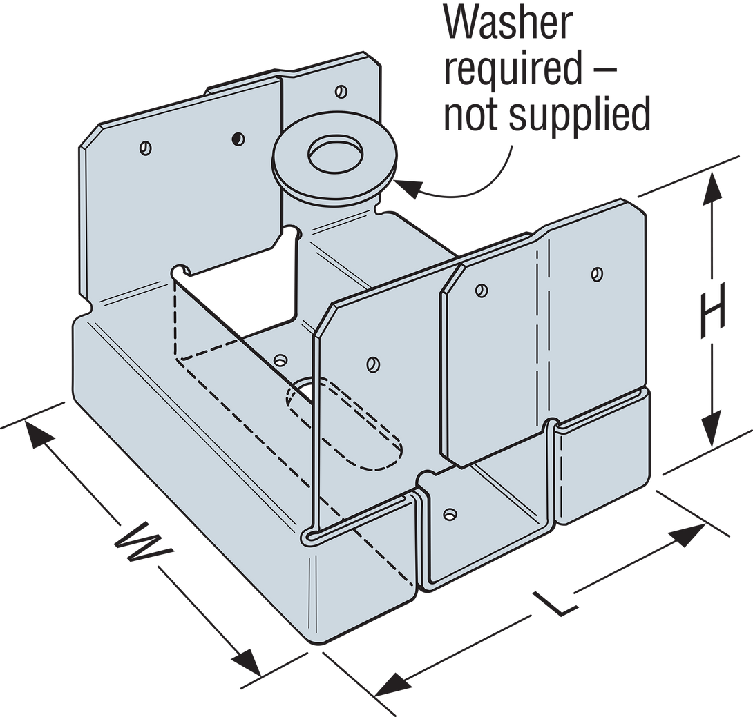 Simpson ABA66Z ABA ZMAX Galvanized Adjustable Standoff Post Base for 6x6