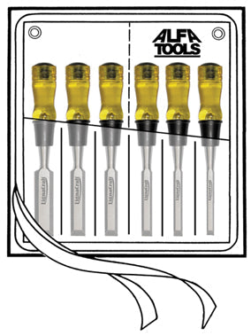 ALFA Tools WCP06 6 PC LIGNACRAFT WOOD CHISEL SET 1/pack