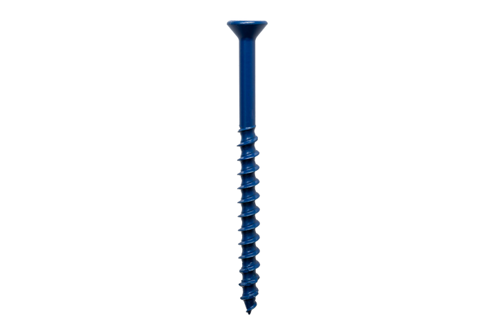 Simpson TNT18114TFR200 Titen Turbo — 3/16 in. x 1-1/4 in. 6-Lobe Flat-Head Concrete and Masonry Screw, Blue 200-Qty