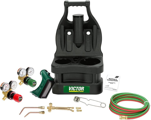 TurboTorch 0384-0945 G150 J-P Light Duty Gas Welding Outfit Tote Kit Without Tanks, R150-200/R150-540 Gas Regulators, 103-01FP Torch Handle, Striker, 12.5' - 3/16" Hose, Goggles, Tank Key