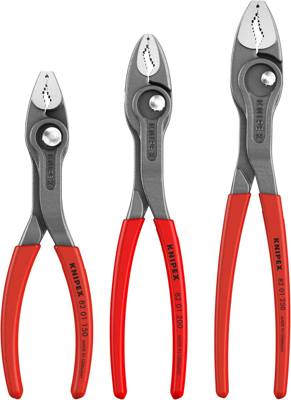 Knipex 00 20 06 US4 3 Pc TwinGrip Pliers Set, Plastic Dipped (6", 8", 10")