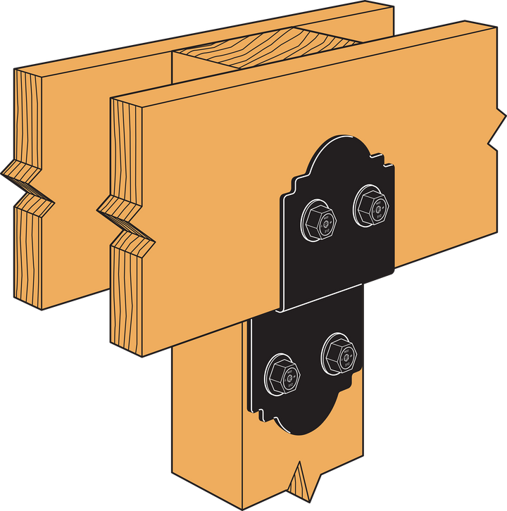 Simpson APDJT2-6 Outdoor Accents Mission Collection 5 in. ZMAX, Black Powder-Coated Deck Joist Tie for 2x