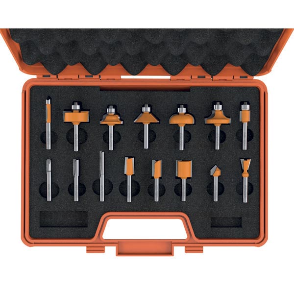 CMT Orange Tool 800.001.00 15-PIECE ROUTER BIT SET