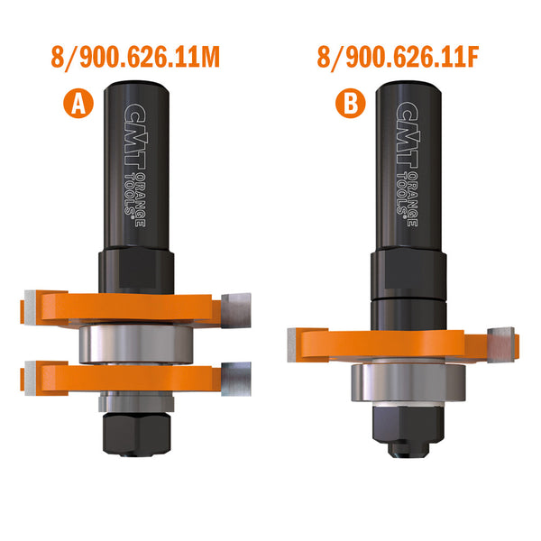 CMT Orange Tools 800.626.11M TONGUE AND GROOVE SET  D=1-7/8”x3/4”  H=1/2”  S=1/2”   (A)