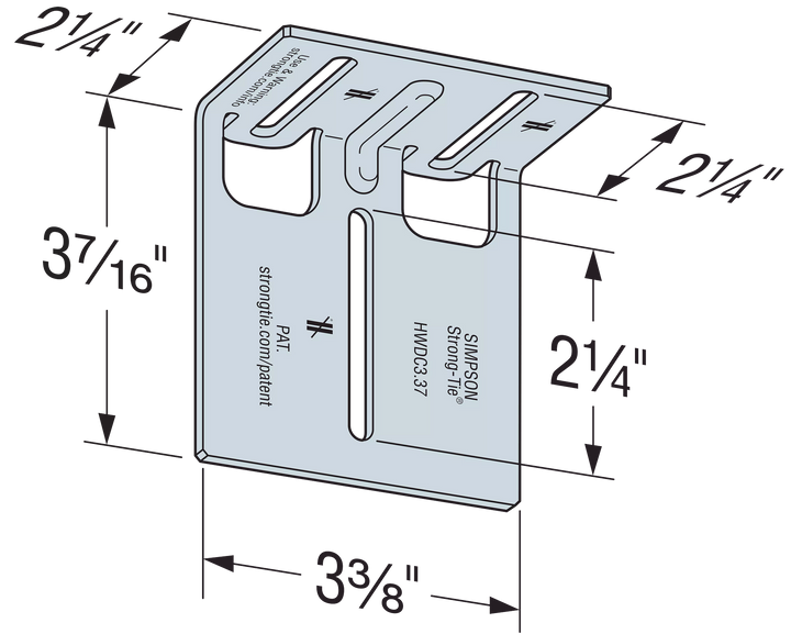 Simpson HWDC3.37-KT25 HWDC 3-3/8 in. Head-of-Wall Drift-Clip Connector 25-Qty