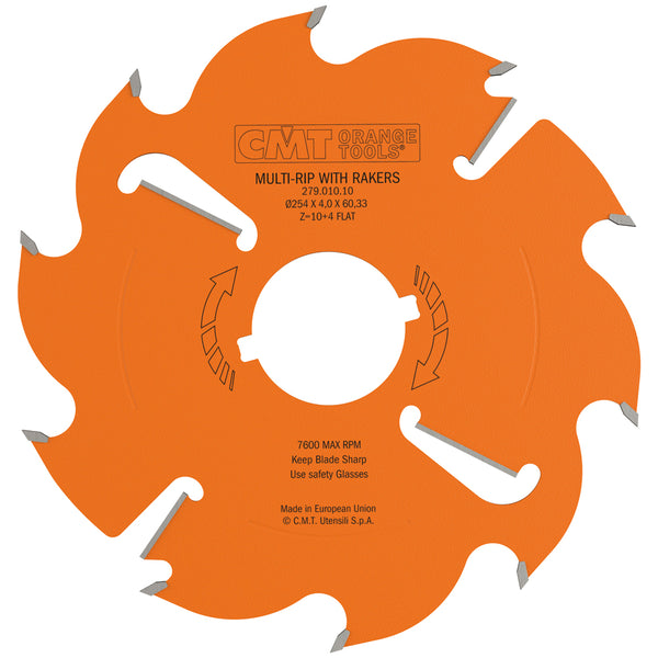 CMT Orange Tools 279.010.10 MULTI-RIP W/RAKERS 10”x0.157’’/0.098’’x2-3/8’’  T=10+4 FLAT