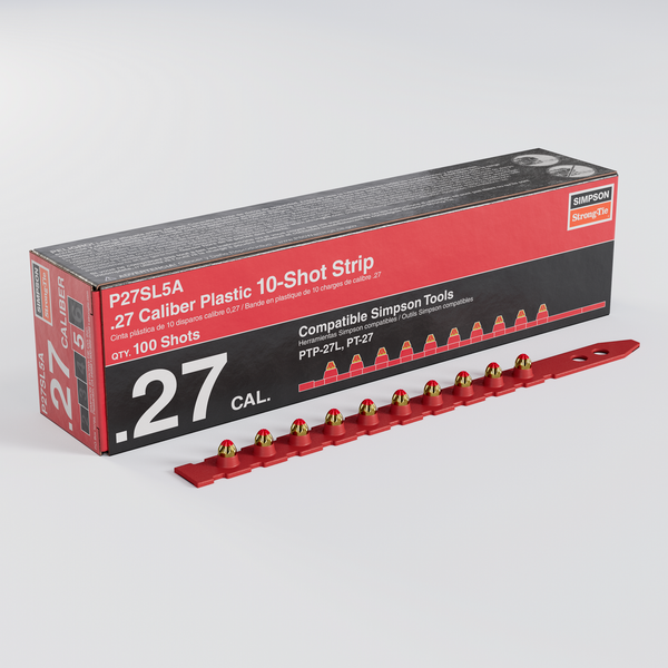 Simpson P27SL5A P27SL 0.27-Caliber Plastic, Imported 10-Shot Strip Load, Red (100-Qty)
