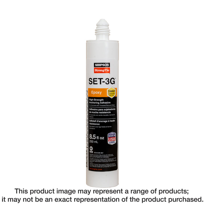 Simpson SET3G10 SET-3G 8.5-oz. High-Strength Epoxy Adhesive w/ 1 Nozzle and Extension