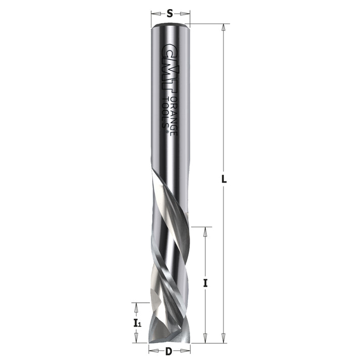 CMT Orange Tools 190.504.11 SOLID CARBIDE UP&DOWNCUT BIT 3/8”x1-1/8”x3” S=3/8” RH