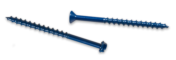 Simpson TNT18234TFR200 Titen Turbo — 3/16 in. x 2-3/4 in. 6-Lobe Flat-Head Concrete and Masonry Screw, Blue 200-Qty