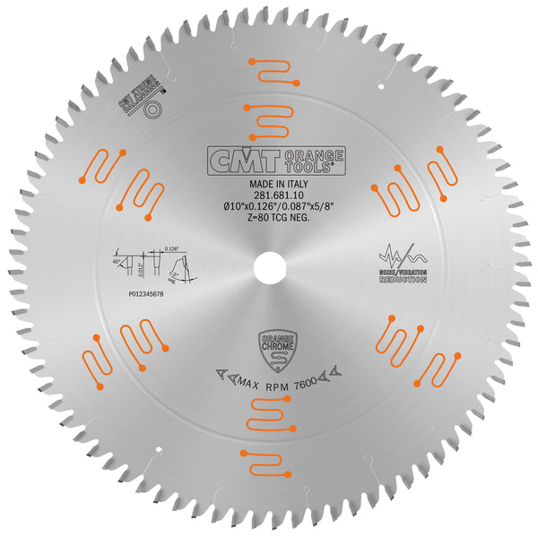 CMT Orange Tools 281.697.12 DOUBLE-SIDED - LAMINATE & MELAMINE 12”x1”  T=96 TCG (-3° NEG)