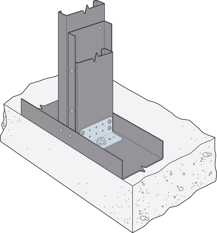 Simpson RCA-C225/97-R55 RCA-C 2 in. x 2 in. x 5 in. 12-Gauge Rigid Connector Angle for Concrete 55-Qty