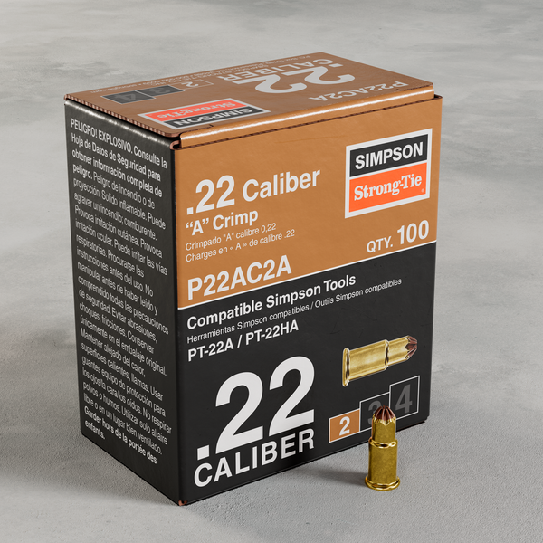 Simpson P22AC2A P22AC 0.22-Caliber Imported Single-Shot Crimp Load, LVL 2, Brown 100-Qty